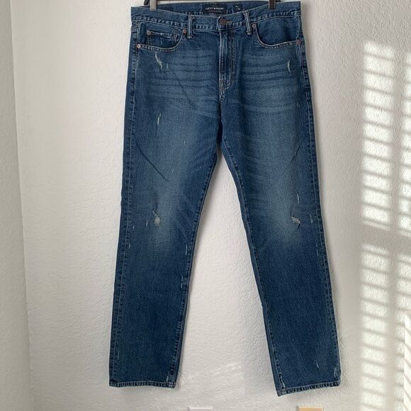 Lucky Brand 221 Original Straight Distressed Jeans Men’s Denim Size 36/32 - Picture 2 of 11